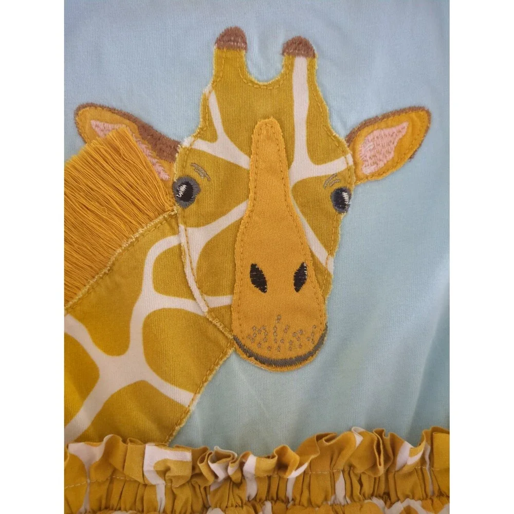 Mini Boden Girls sleeveless giraffe applique Dress size 4/5 GUC